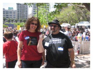 Sherry Lear (L), Jan B. Tucker (R) @ Miss Revolutionaries rally