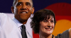 Sandra Fluke & Barack Obama at the 2012 Democratic Convention