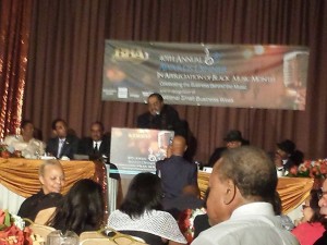Earl "Skip" Cooper II extolling the virtues of Donald Sterling at the BBA 2014 Awards Banquet
